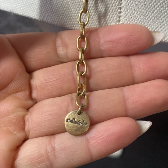 Stella & Dot |Coral Cay Chain Necklace Statement Orange Enamel Rhinestone - Picture 6 of 7